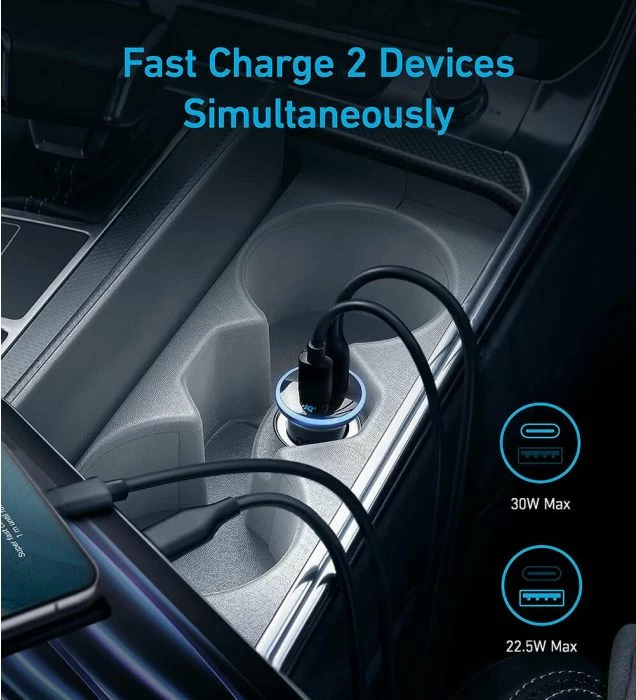 Karikues veture Anker 323 A2735G11 52.5W USB-C/USB-A i zi