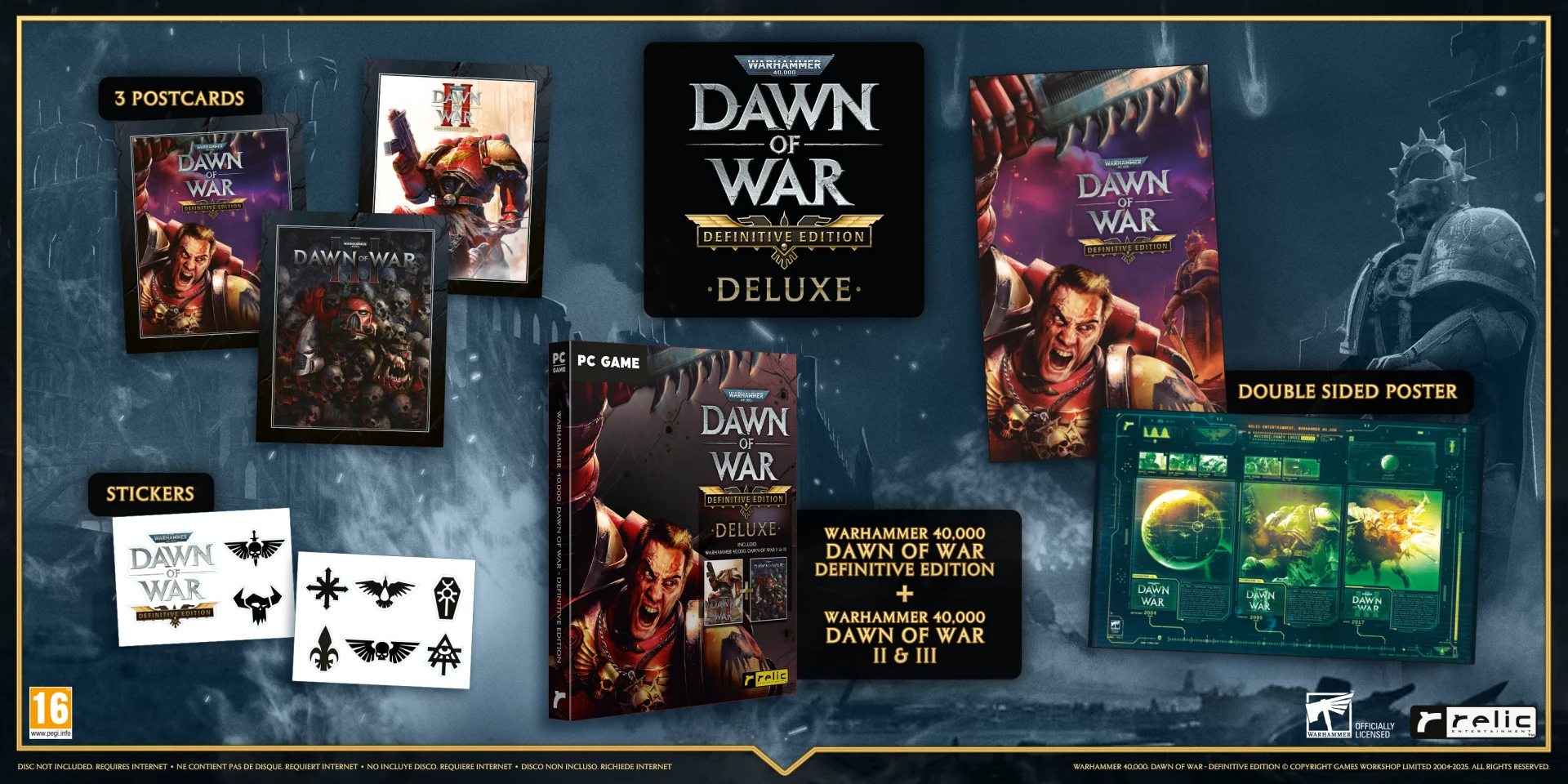 Lojë PC, Relic Entertainment, Warhammer 40,000: Dawn of War Definitive Edition Deluxe (CIAB), trilogji (Steam codes), PEGI 16