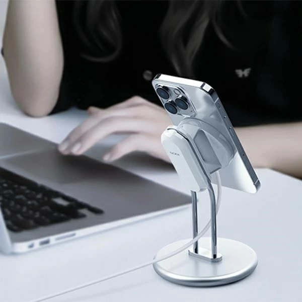 Stendë magnetike MagSafe për celular SODI SIM-300, alumin, argjend