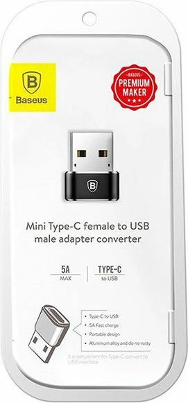 Adapter USB Baseus 28297-uniw USB-A në USB-C, USB 2.0, i zi