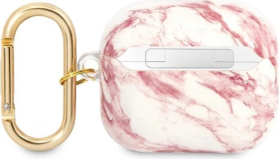 Mbështjellës Guess GUA3HCHMAP për AirPods 3, Marble Strap, Rozë