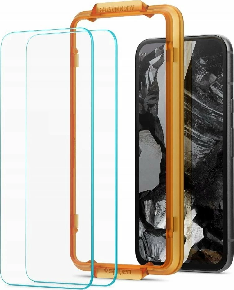 Xham mbrojtës i kalitur Spigen Glas.TR AlignMaster për Google Pixel 8a, 9H, 2 copë, transparent