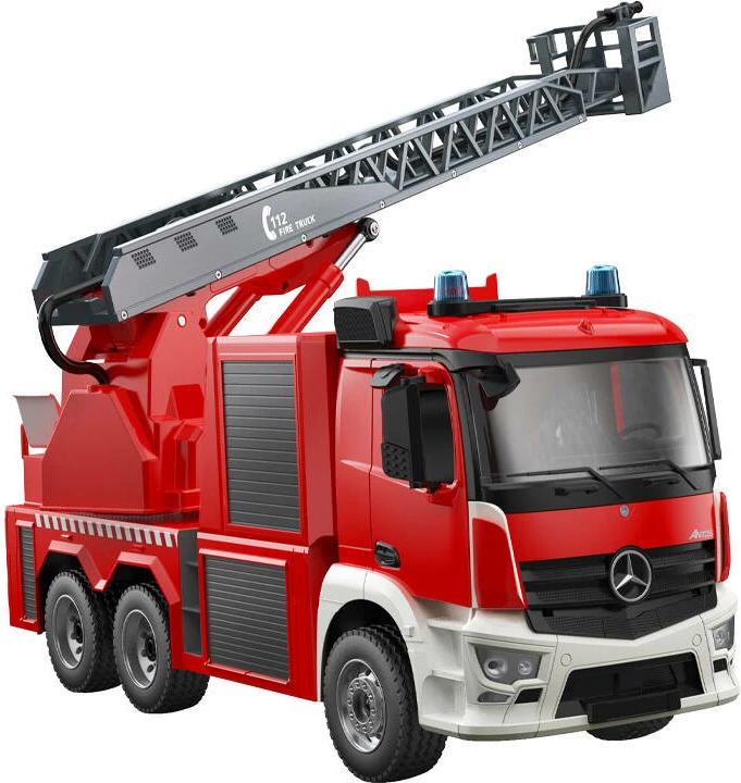 Kamion zjarri me telekomandë Double Eagle Mercedes-Benz Arocs E667-003, 1:20, i kuq