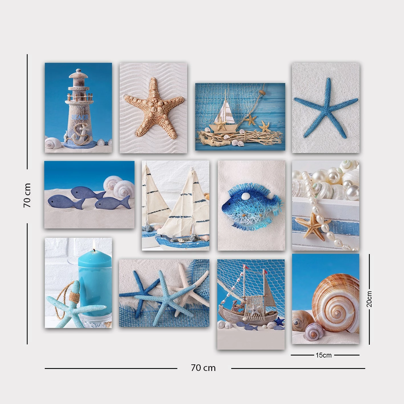 Piktura dekorative MDF (12 copë), shumëngjyrëshe, Wallity, 12MDF30YS