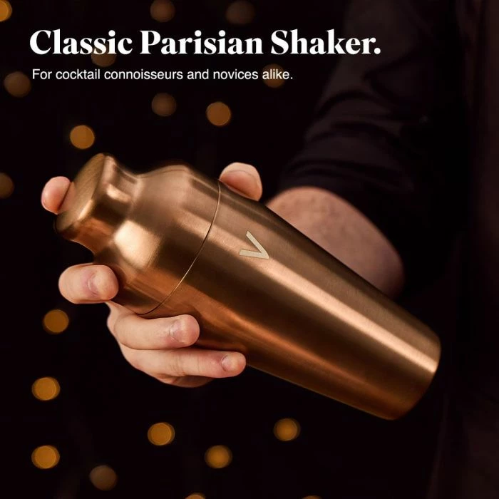 set kokteji VonShef Parisian 6 copë, shaker 500 ml, rozë ari