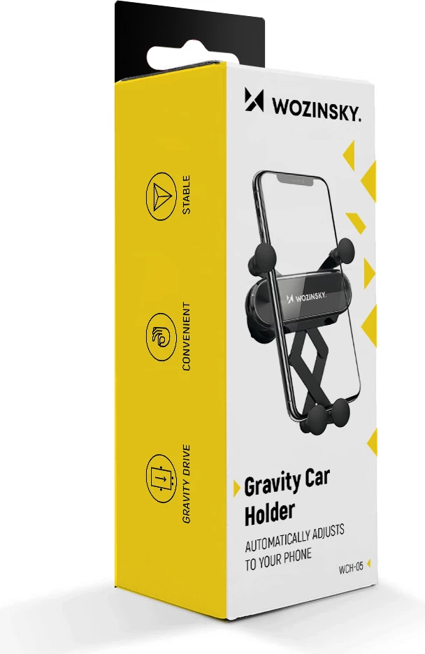 Mbajtës graviteti për celular Wozinsky WCH-05 për grilë ventilimi, zi