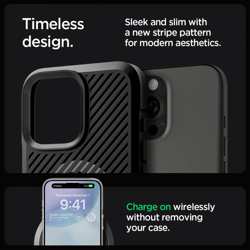 Mbështjellës Spigen Core Armor Mag me MagSafe për iPhone 16 Pro, e zezë