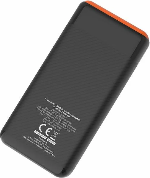 Powerbank Tracer Energen 20000mAh, portokalli/zi