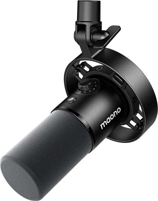 Mikrofon dinamik, Maono PD300X, USB-C & XLR, 192kHz/24bit, kardioid, monitorim 0‑vonese, i zi