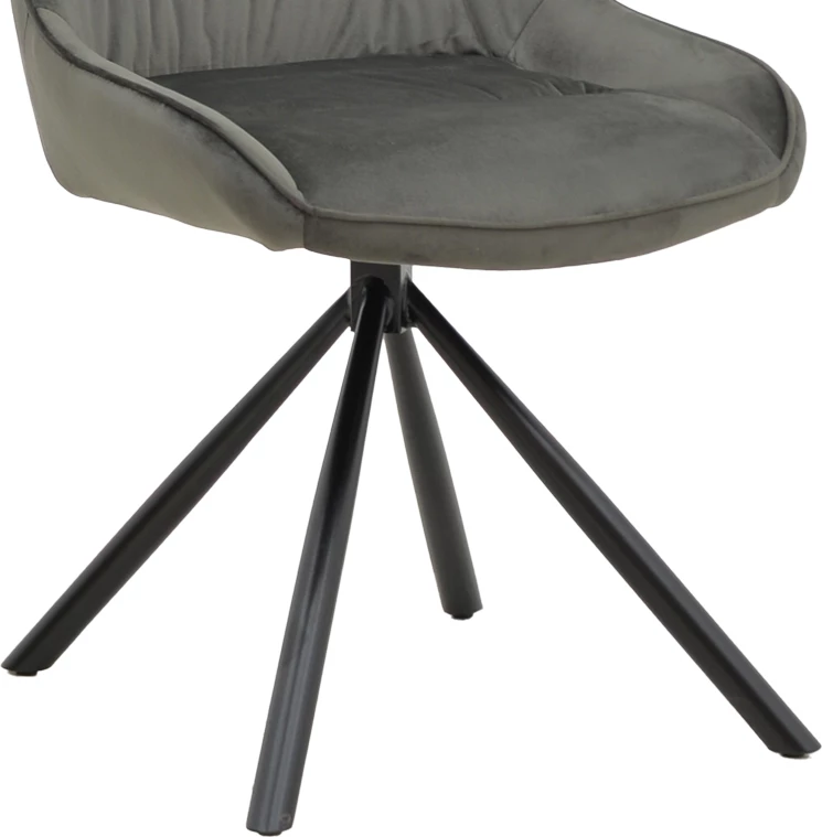 Karrige Wori kadife e hirtë e errët-këmbë metalike të zeza 48x56x82cm