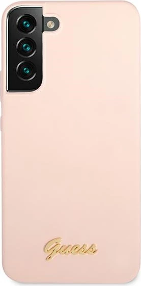 Mbështjellës Guess Silicone Script për Samsung Galaxy S22+, Rozë