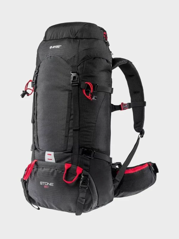 Çantë shpine për hiking Hi-Tec Stone 50, e zezë me të kuqe [Madhësia: Standarde]