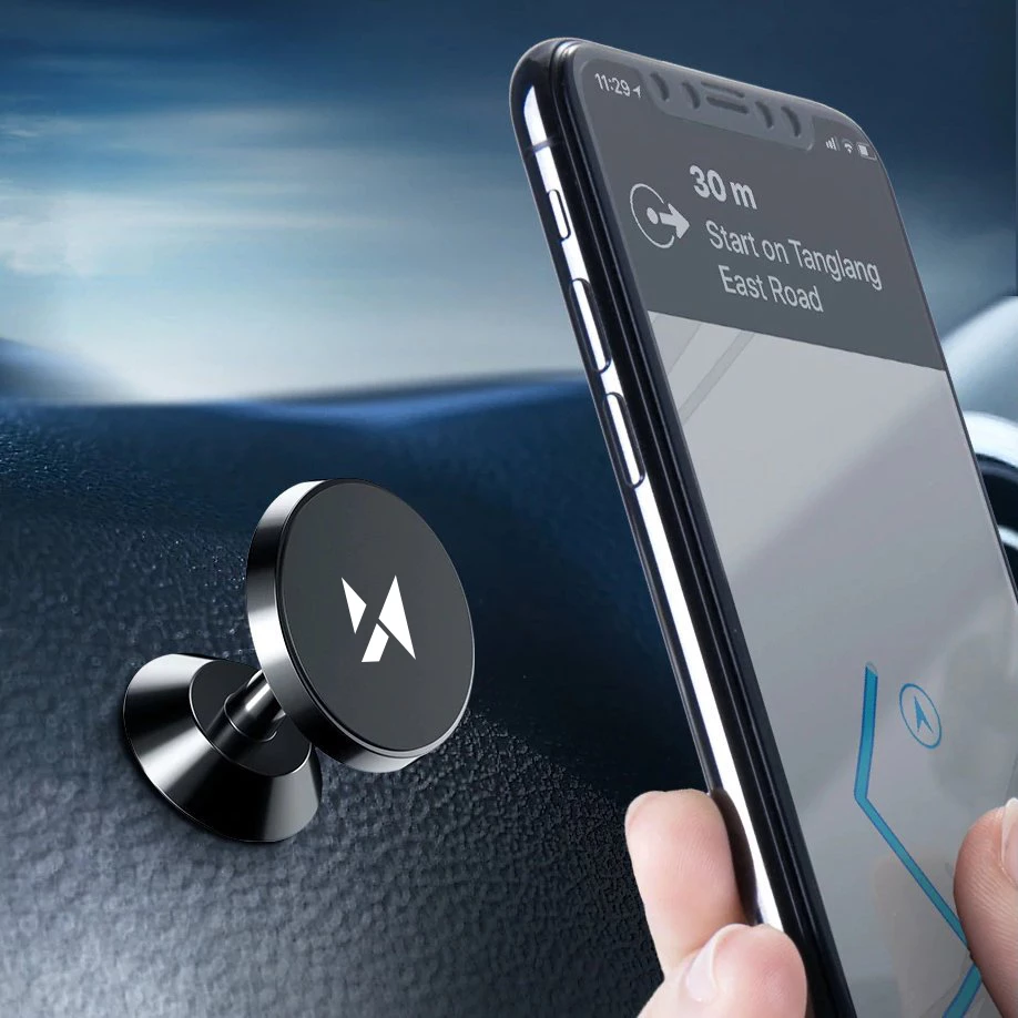 Mbajtës magnetik për telefon Wozinsky WMH-05, për makinë, i zi