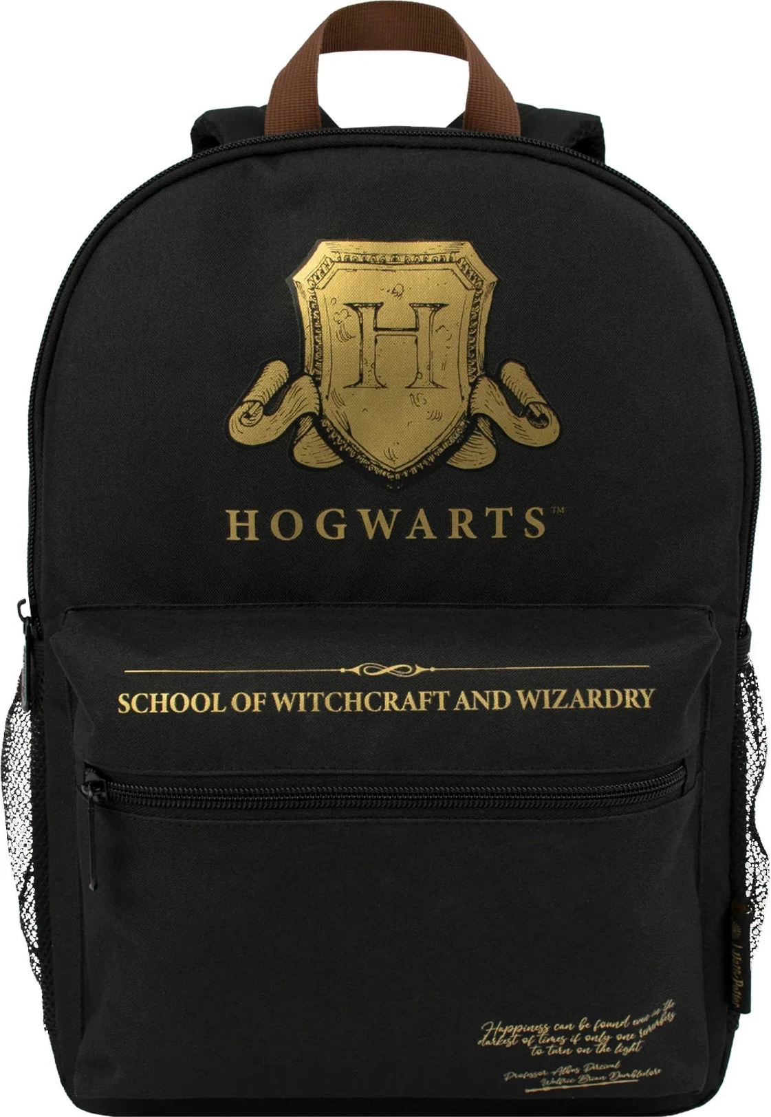Çantë shpine BLUE SKY Harry Potter Core "Hogwarts Shield", me xhep përpara me zinxhir dhe 2 xhepa anësorë rrjetë, e zezë
