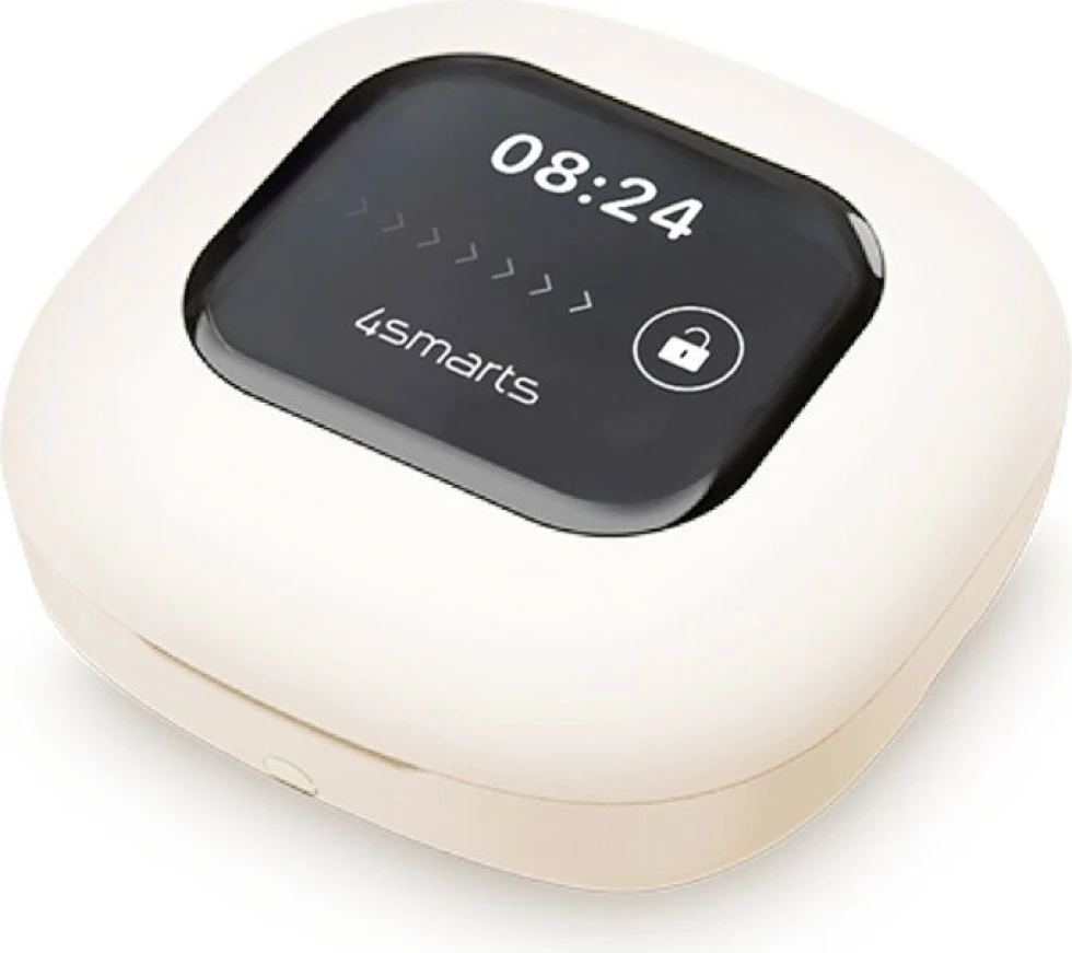 Kufje Bluetooth 4smarts SkyBuds OWS me ekran AI translator, Bluetooth 5.4, open-ear ear-clip, 28 orë, Bezhë