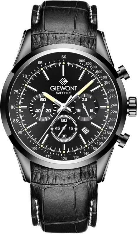 Orë dore meshkuj Giewont GW7650-A4, e zezë