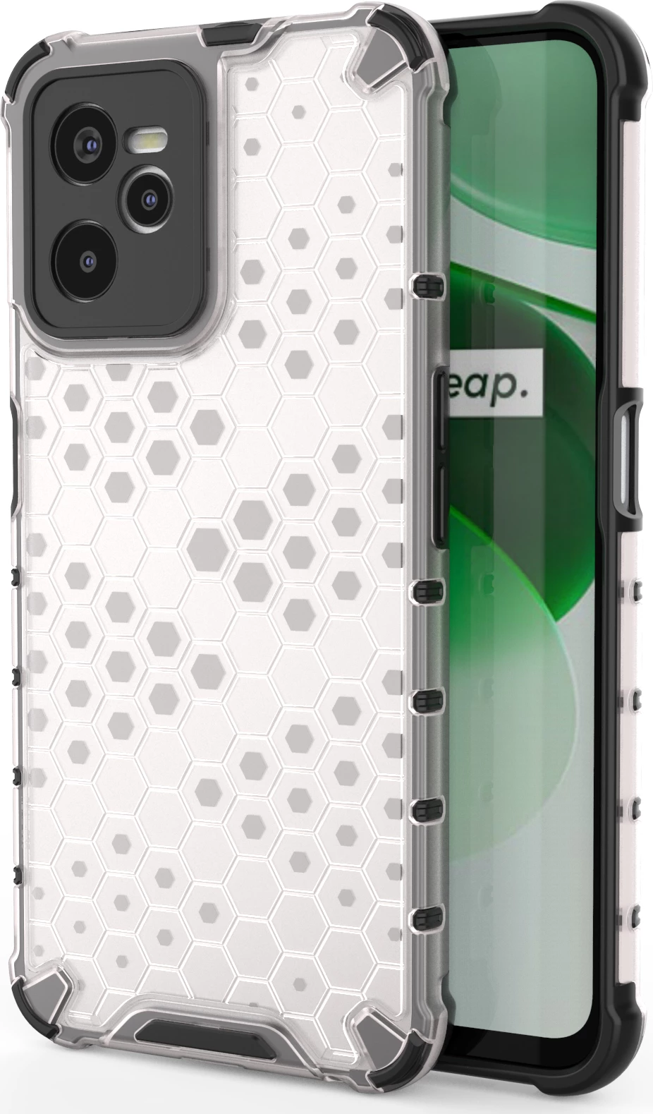 Mbështjellës Hurtel Honeycomb për Realme C35, Transparent