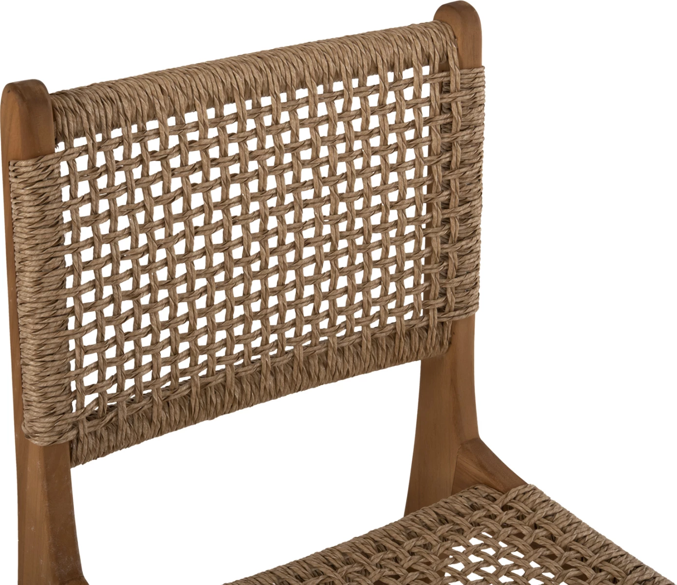 Karrige ngrënieje NESHA, dru TEAK dhe litar VIRO, 46x57x86H cm