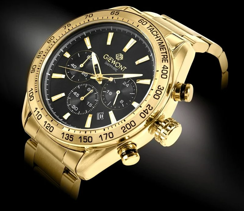 Orë dore meshkuj Giewont GW9580-B4, gold black