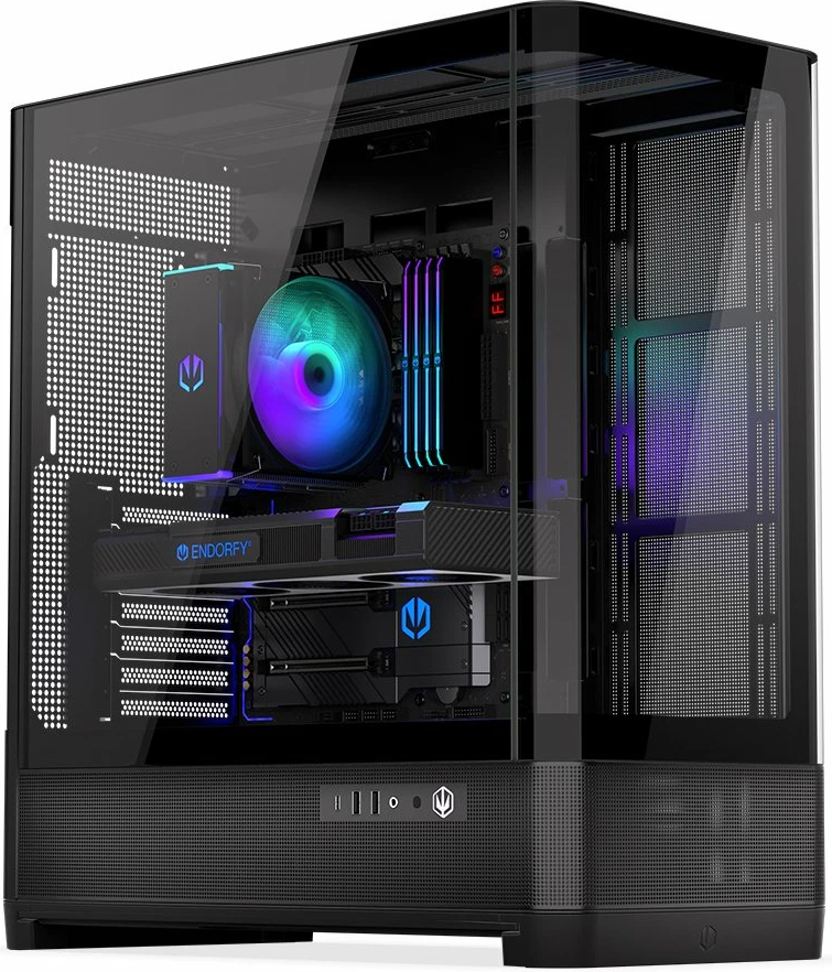 Kasë Endorfy Aquarius 8000 Flex (EY2A022) Midi Tower ATX/eATX, x7 slote, 2x USB 3.0 + USB-C, me xham të kalitur, e zezë