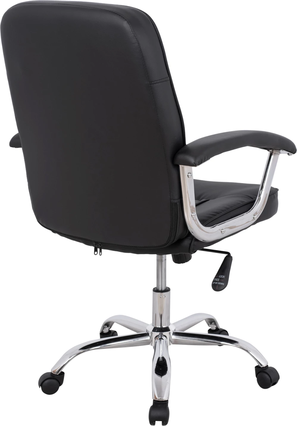 Karrige zyre ekzekutive FH1113 me PU të zezë dhe bazë kromi 62x62x104 cm