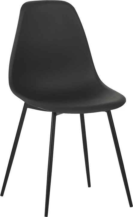 Karrige Ballen, PP e zezë, këmbë metalike të zeza, 41.5x53x84.5cm (set prej 4 copash)