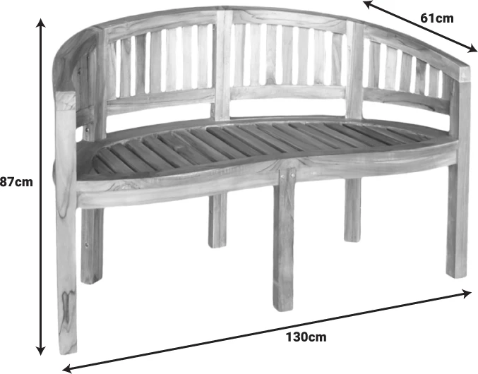Divan dy vendësh Coren dru tik natyral 130x61x87cm