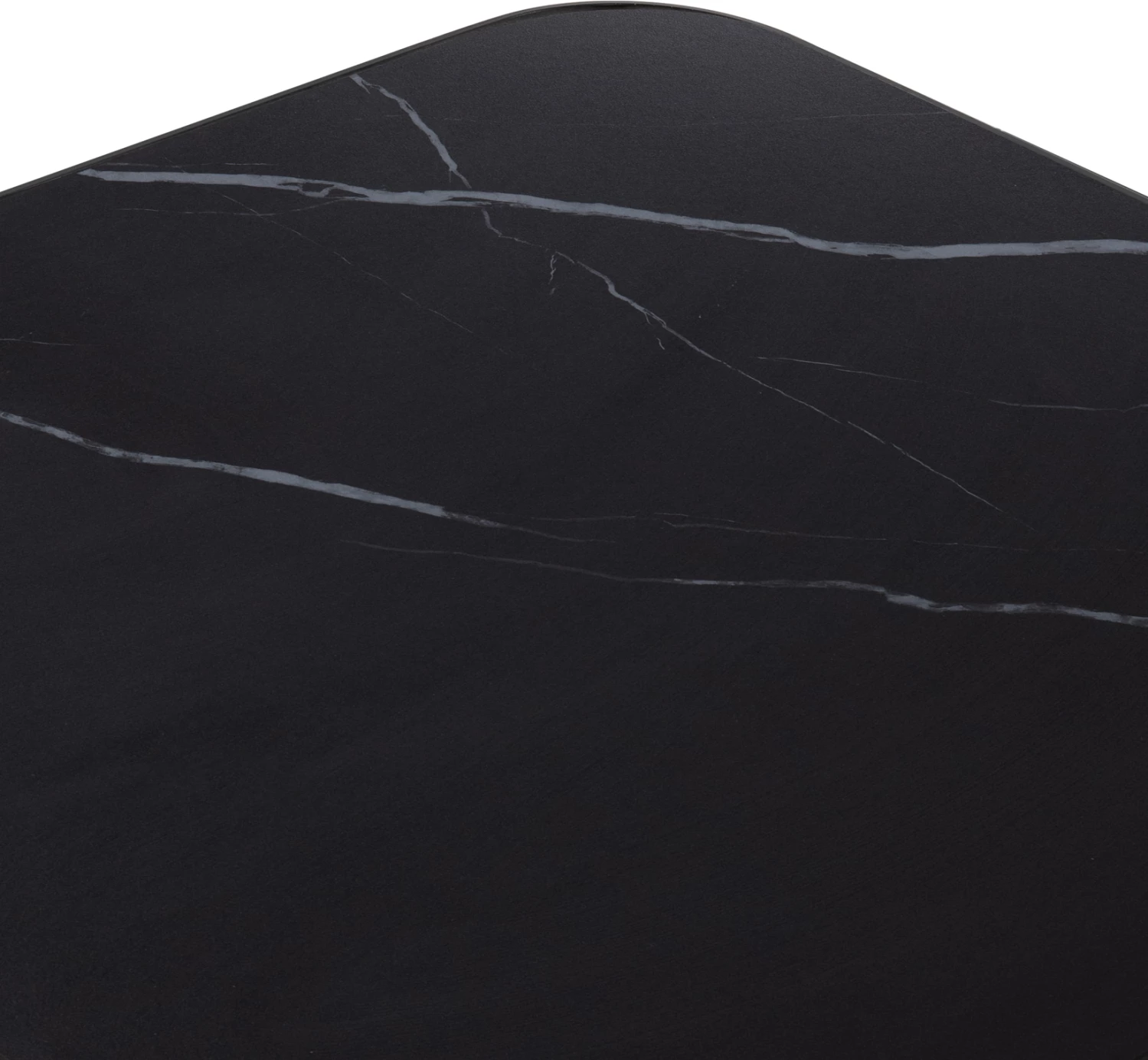 Sipërfaqe tavoline drejtkëndëshe prej guri të sinterizuar FH6656.03, dekor mermeri të zi, kornizë alumini e zezë, 120x80 cm