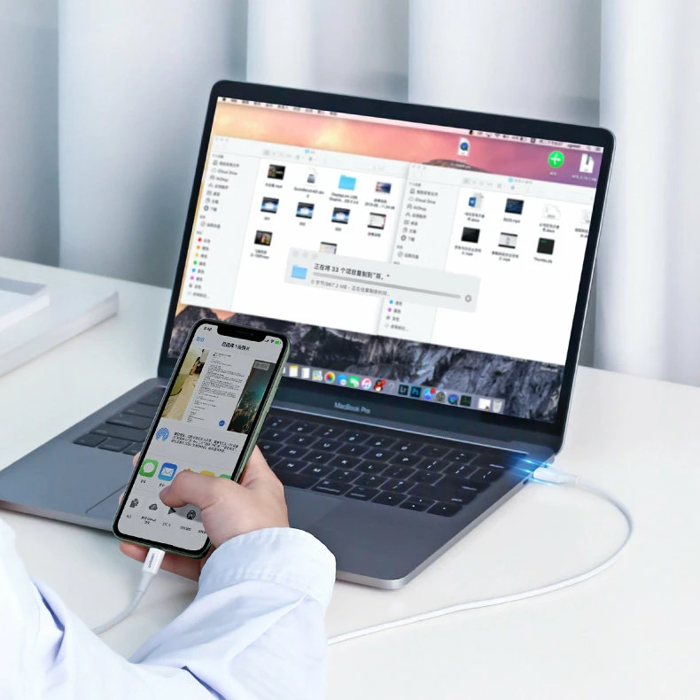 Kabllo Ugreen US171 USB-C në Lightning, 0.5m, 20W, 3A, e bardhë