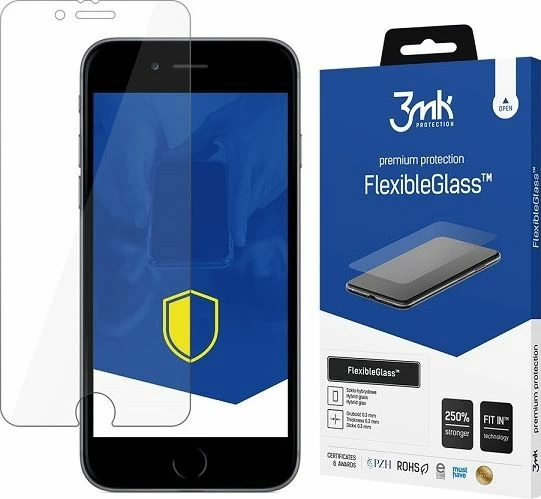 Mbrojtës ekrani 3MK FlexibleGlass për Apple iPhone SE 2, xham i kalitur hibrid 7H, jo mat, shtresë antibakteriale