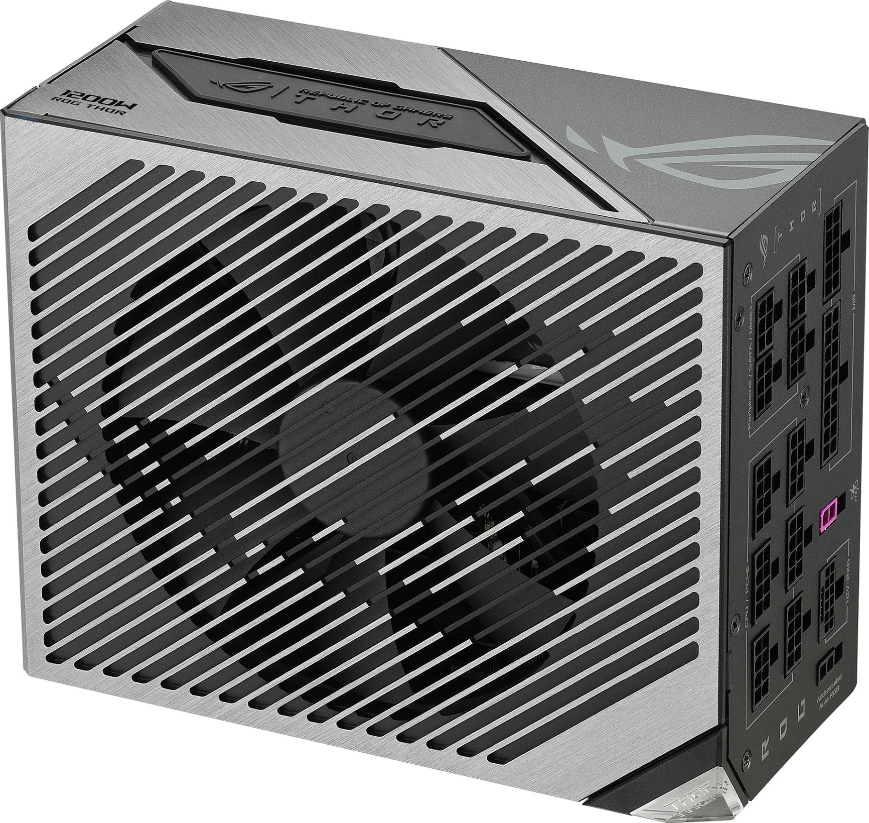 Furnizues rryme ASUS ROG Thor ROG-THOR-1200P3-G, 1200W, 80+ Platinum, ATX 3.1, fully modular, zi/argjend