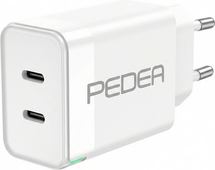 Karikues PEDEA 40W USB-C PD, 2 porta, i bardhë
