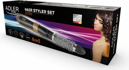 Tharëse flokësh me brushë stilimi Adler AD 2022 1000W, 6 koka, 34 mm, e zezë
