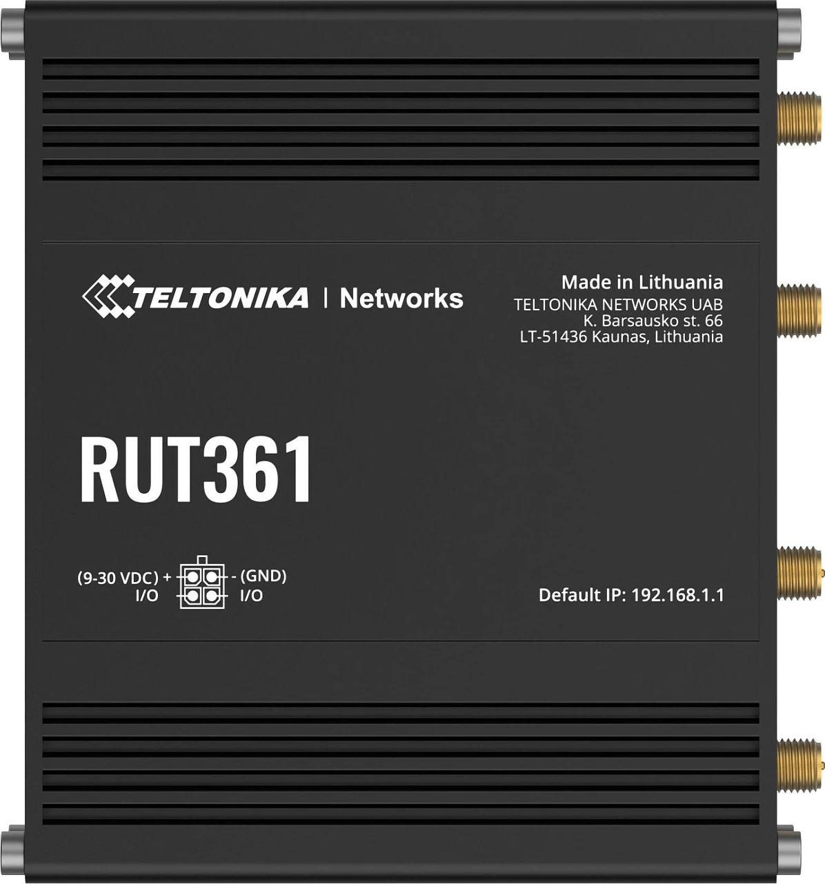 Router industrial Teltonika RUT361, 4G LTE Cat 6, Wi‑Fi 4, 2x RJ45 100Mb/s, i zi