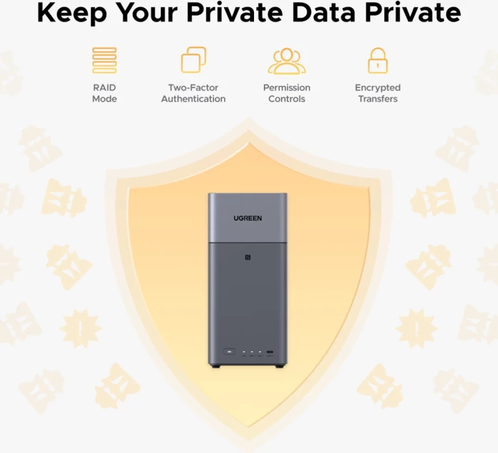 NAS pajisje UGREEN NASync DH2300, 2-bay SATA, ARM 8-core 2.2GHz, 4GB LPDDR4X, 32GB eMMC, 1GbE, gri