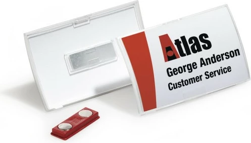 Badge Durable Click Fold, 75x40mm, 10 copë, transparent
