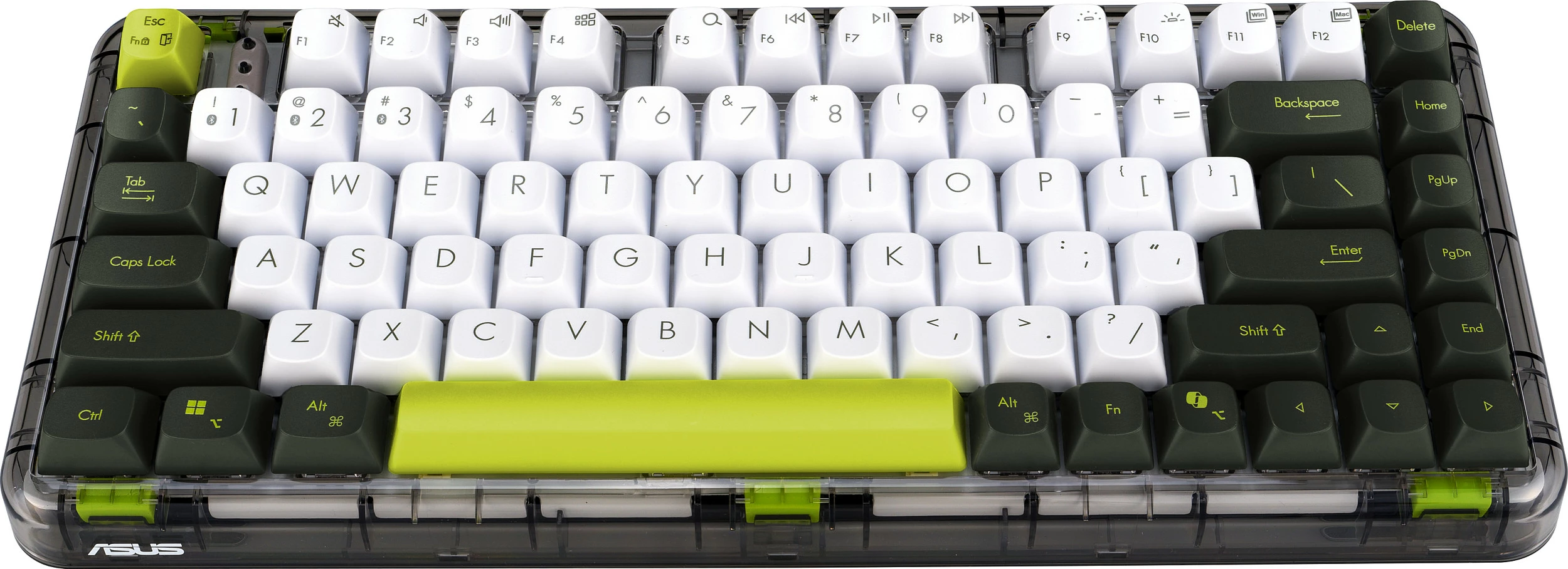 Tastierë mekanike ASUS Jelly75 KD201, 75%, me kabëll dhe pa kabëll, USB-C + 2.4GHz + Bluetooth, shumëngjyrëshe