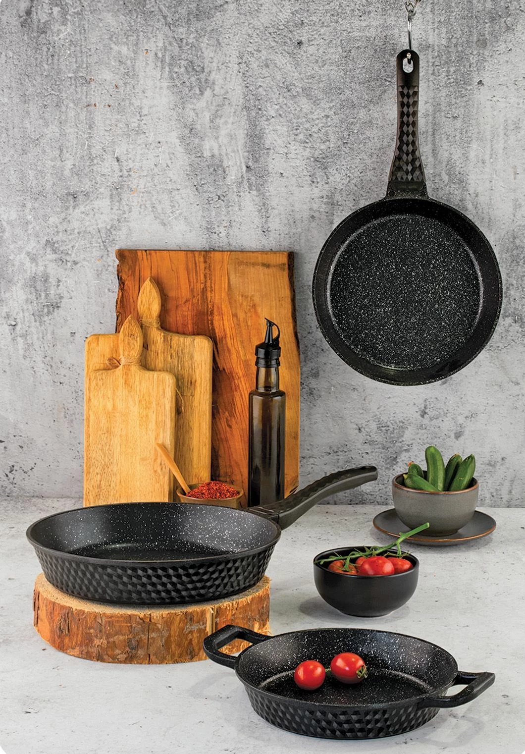 Set tiganësh graniti (3 copë), Hermia Concept, Arya6115