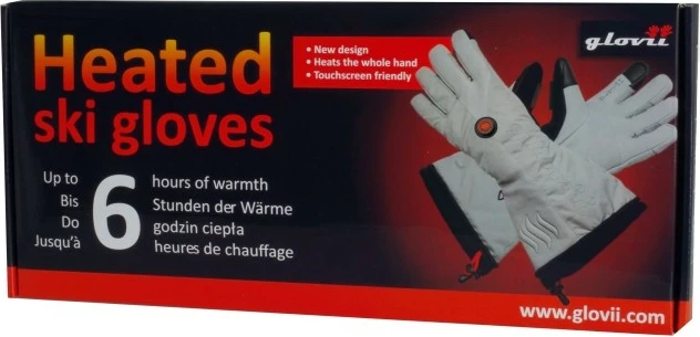 Doreza skijimi të ngrohura Glovii GS8XL, XL, bateri 2100mAh, Gri, set me 2 bateri + karikues + adaptera + këllëf