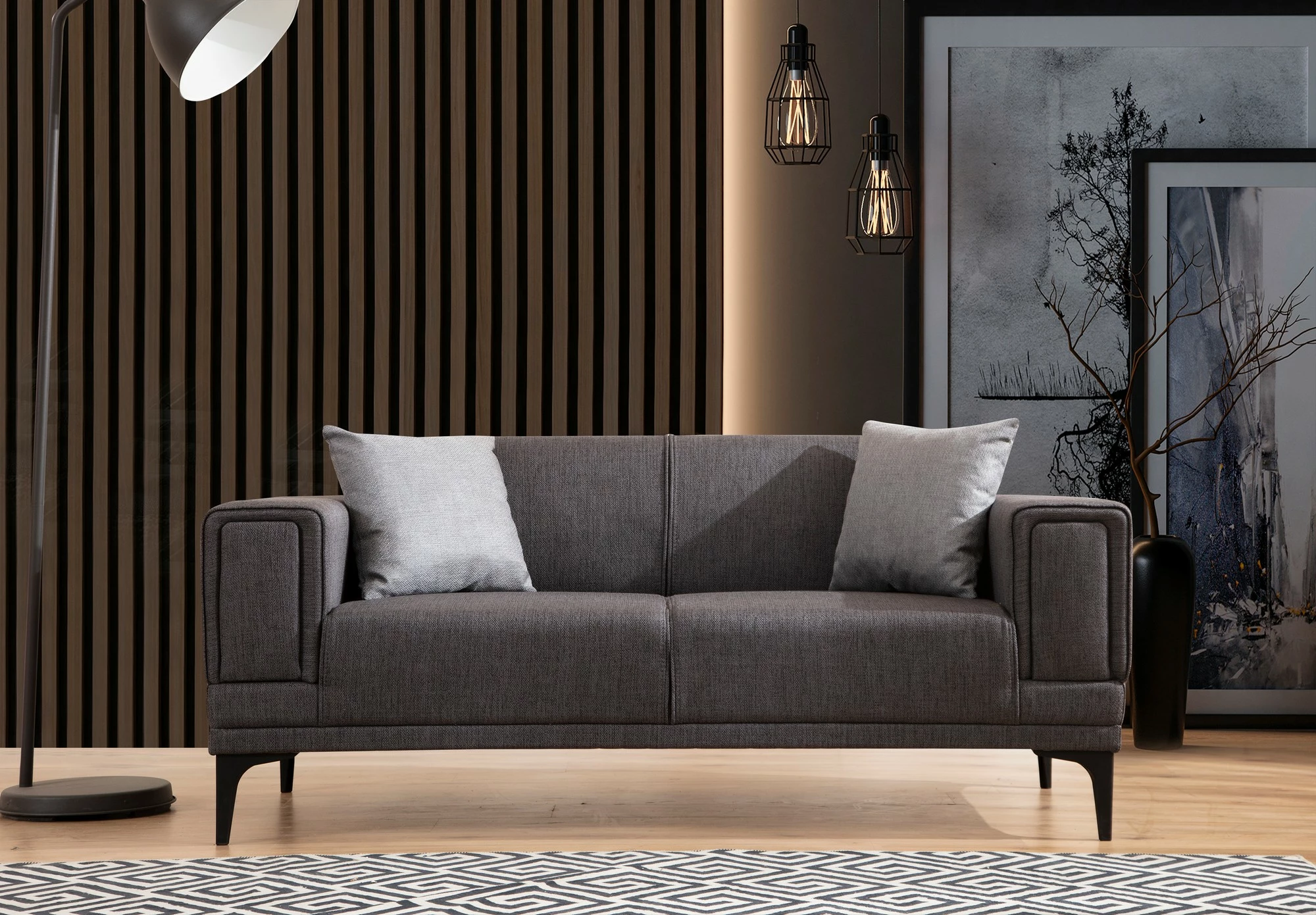 Divan dy ulëshe Atelier del Sofa, Horizon, ngjyrë gri e errët
