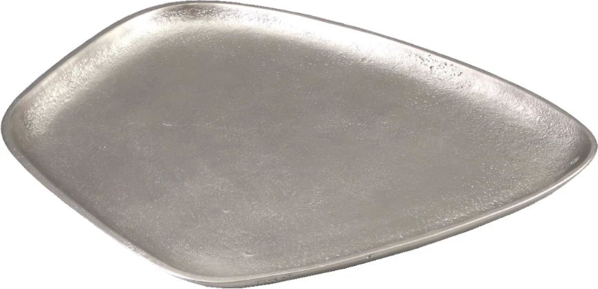 Tabaka dekorative Diamond, alumin, ngjyrë argjendi mat, 38x34x2 cm