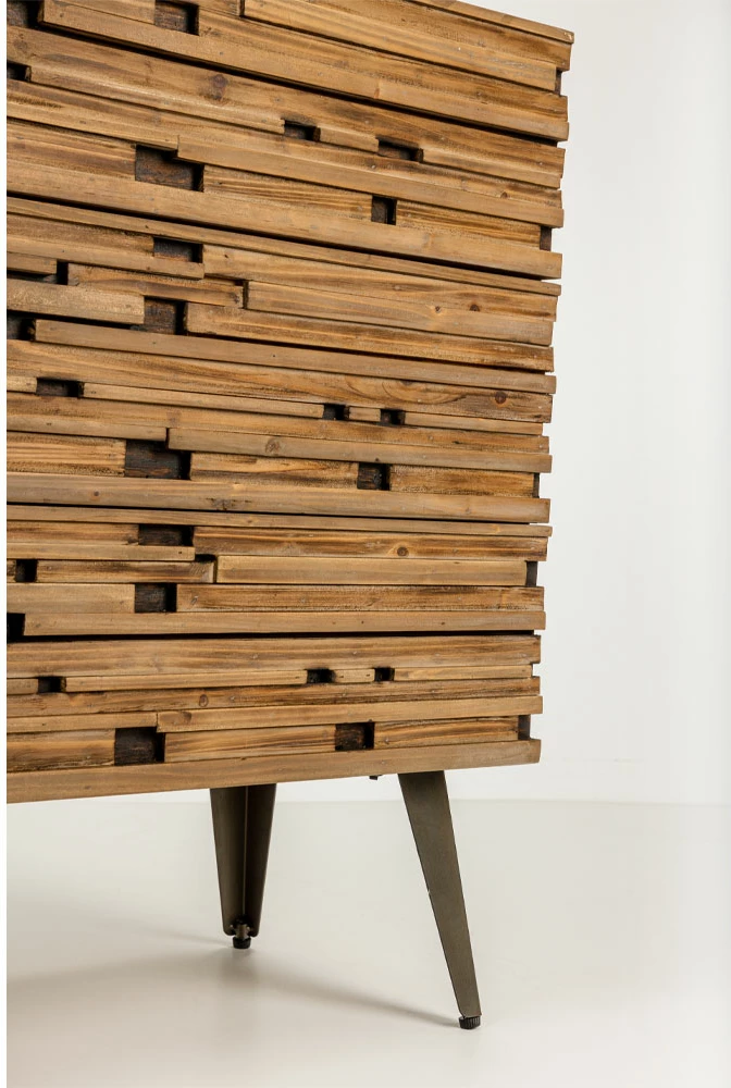 Komodë Coast me 3 sirtarë, ngjyrë e zezë-natyrale, 90x37x79cm