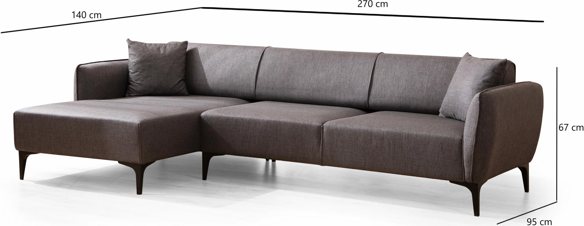 Këndare Belissimo, ngjyrë gri e errët, Atelier del Sofa, majtas