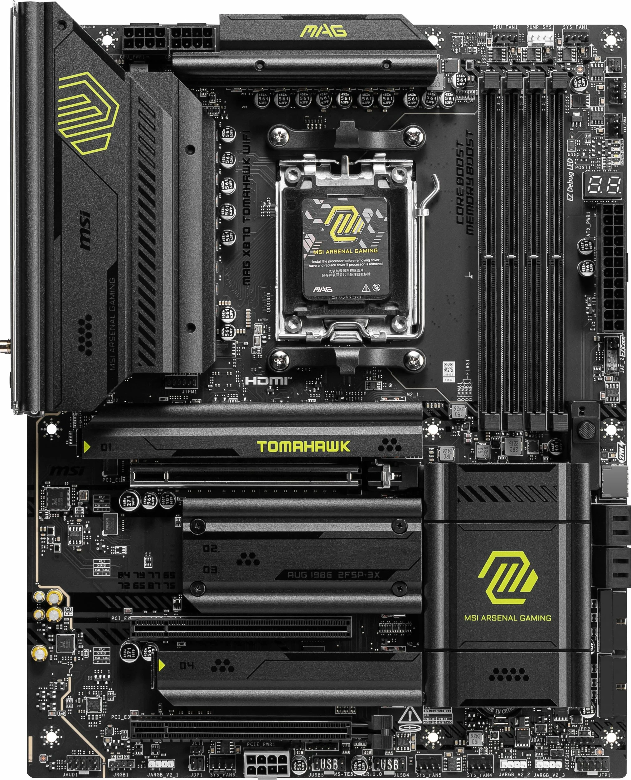Pllakë amë MSI MAG X870 TOMAHAWK WIFI, ATX, DDR5 256GB, PCIe 5.0, Wi‑Fi 7, 5G LAN