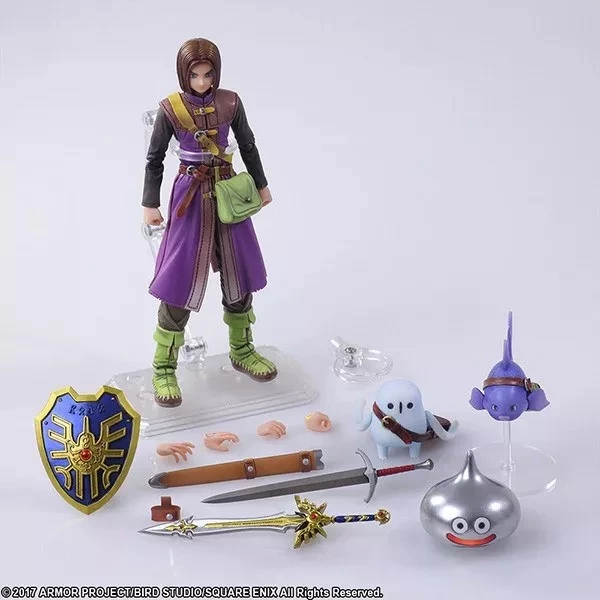 Figurinë aksioni Square Enix Bring Arts Dragon Quest XI Luminary, 14.2 cm, Limited Metal Slime, argjendtë metalike, set me aksesorë