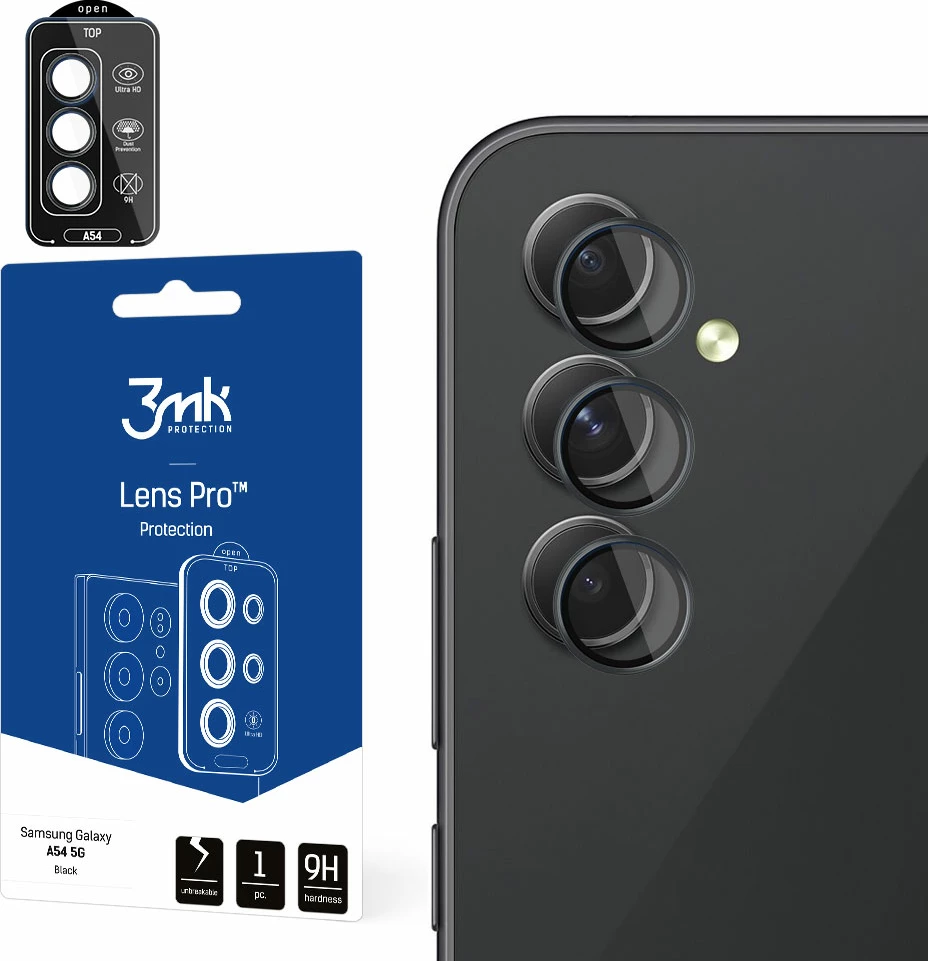 Mbështjellës lentash 3mk Protection Lens Pro për Samsung Galaxy A54 5G, Zi