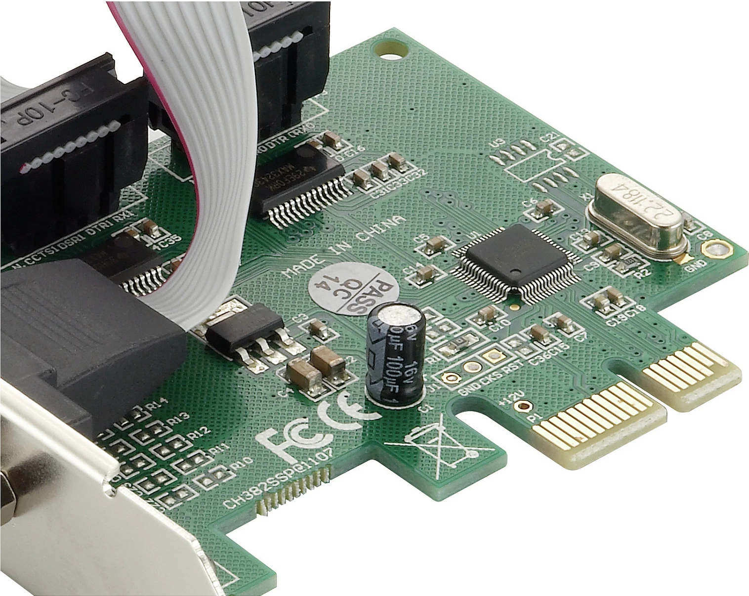 Kartë zgjerimi PCIe Conceptronic 2x RS-232, PCIe x1, 2.5 Gbit/s, e gjelbër