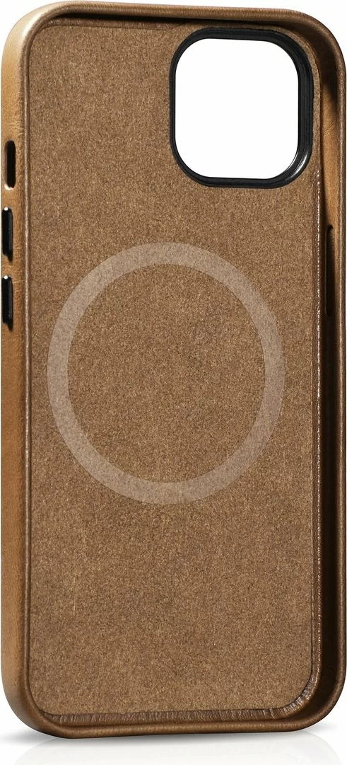 Mbështjellës iCarer Oil Wax Premium Leather Case për iPhone 14 Plus me MagSafe, Kafe