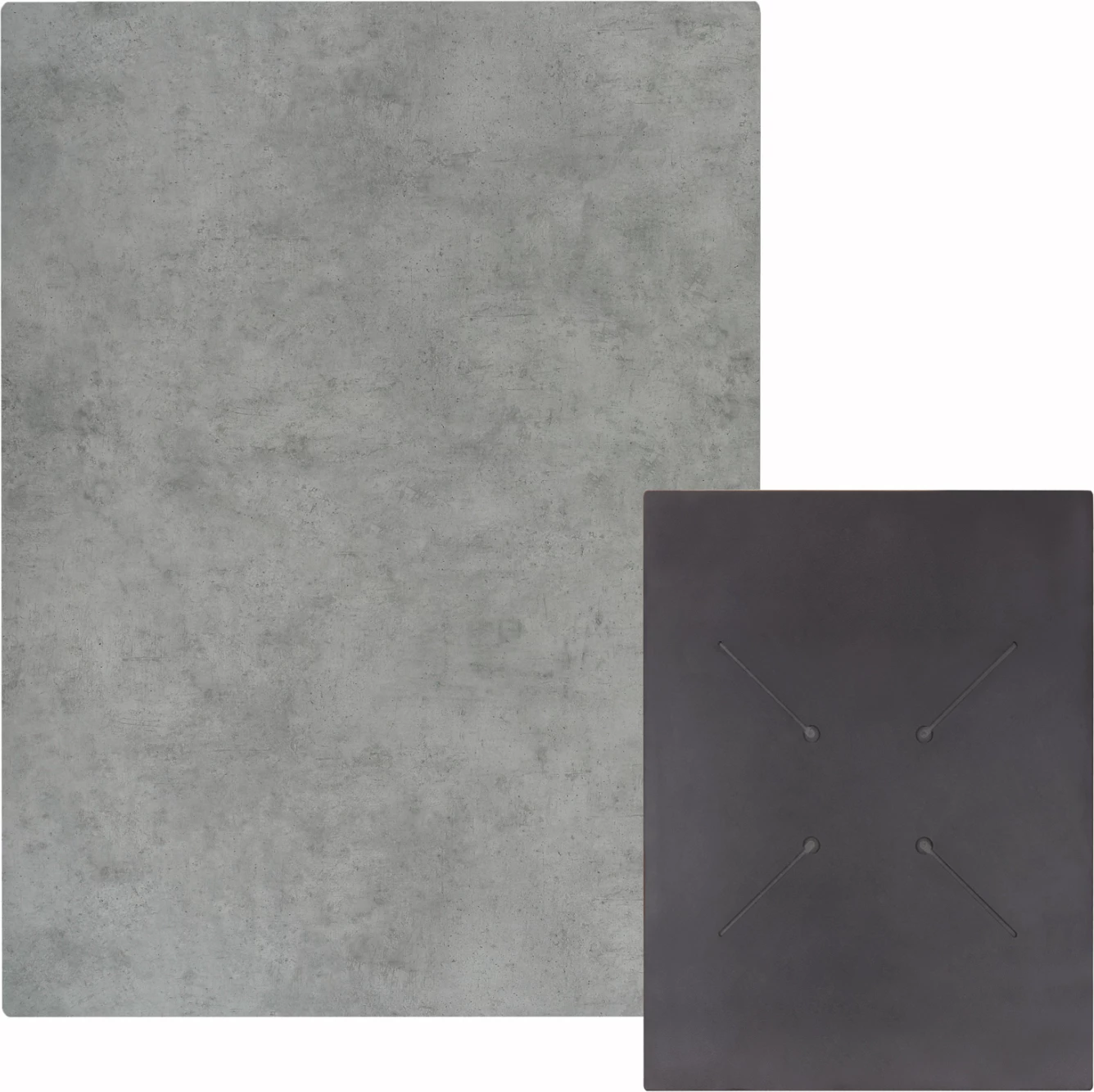 Sipërfaqe tavoline HPL, drejtkëndëshe, ngjyrë çimento, 60x80cm, set prej 2 copësh