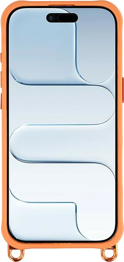 Mbështjellës Hurtel për iPhone 17, MagSafe, me litar crossbody të rregullueshëm, me stand te korniza e kamerës, portokalli